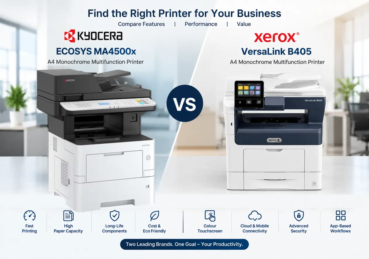 Kyocera ECOSYS MA4500x vs Xerox VersaLink B405: Which Is Better?