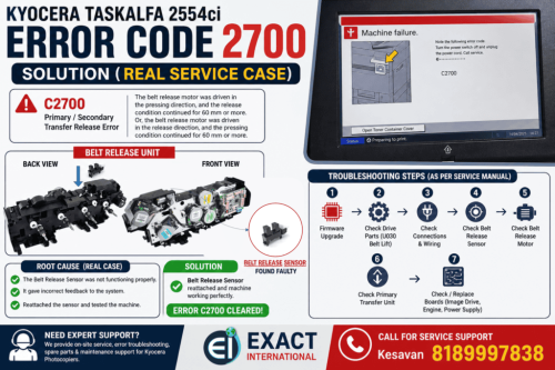Kyocera Taskalfa 2554ci error code 2700 solution belt release sensor fix